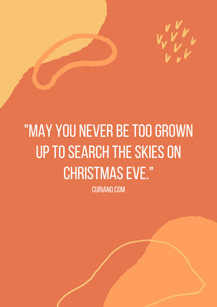 "May you never be too grown up to search the skies on Christmas Eve."