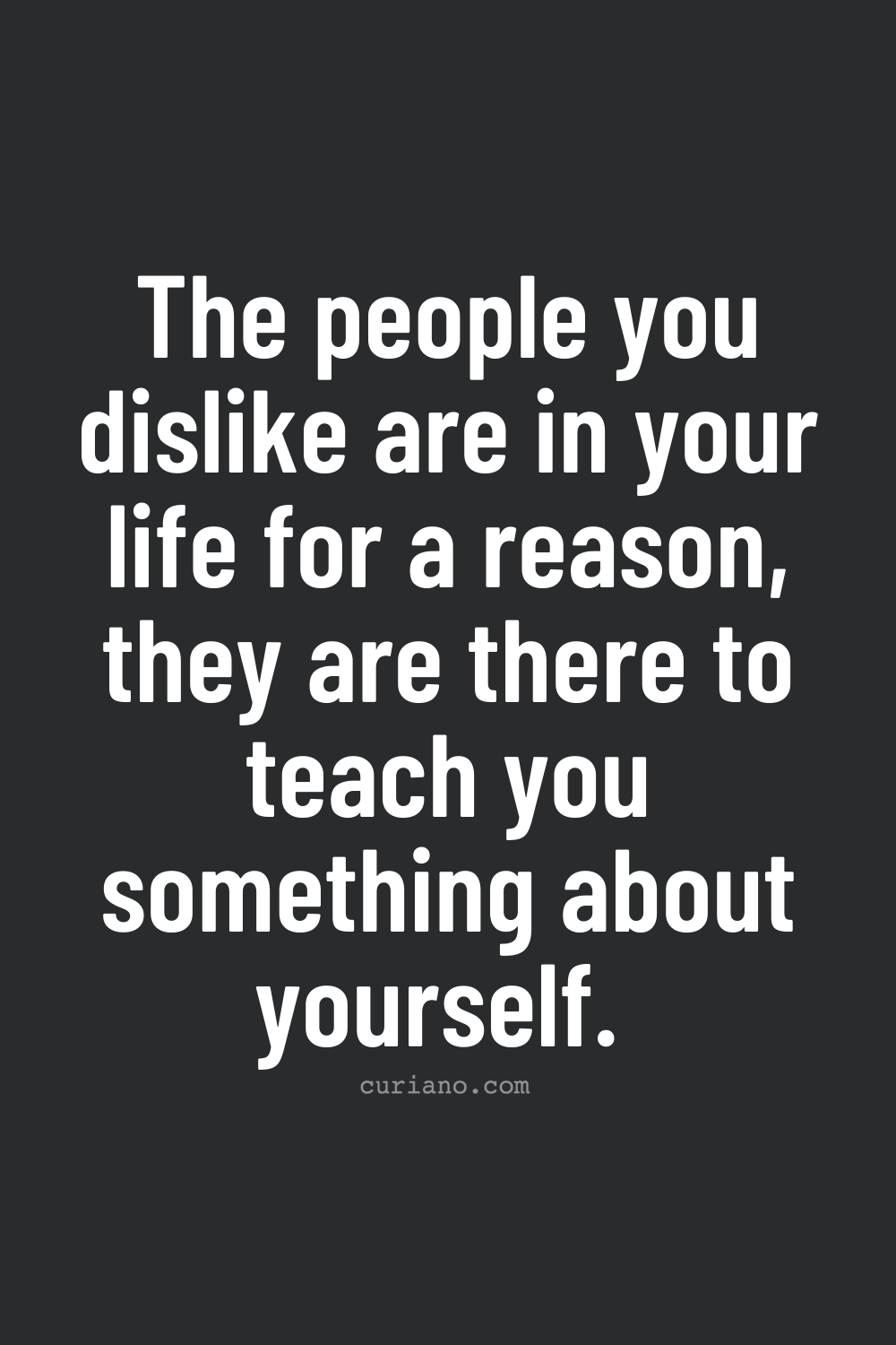 The people you dislike are in your life for a reason, they are there to teach you something about yourself.